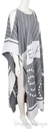 Logo Print Stretch Wool Cape