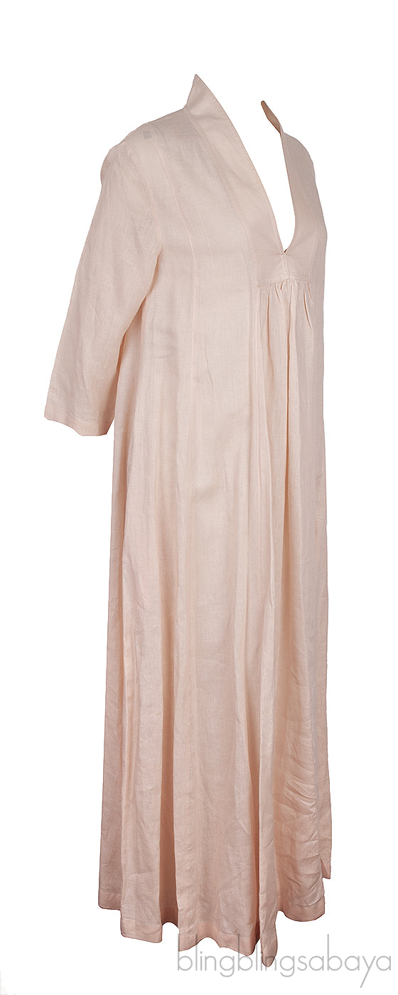 Peach Linen Kaftan Dress