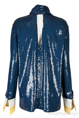 Oversized Cuffs Sequin Blouse