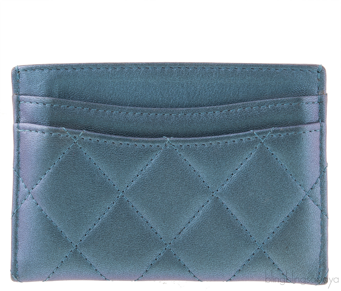 Metallic Blue Classic Card Holder