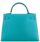 Kelly 32 Bleu Paon Sellier PHW