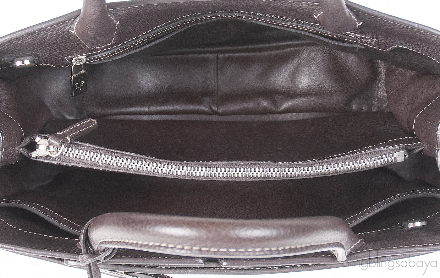 Loro Piana Charcoal Grey Top Handle Bag