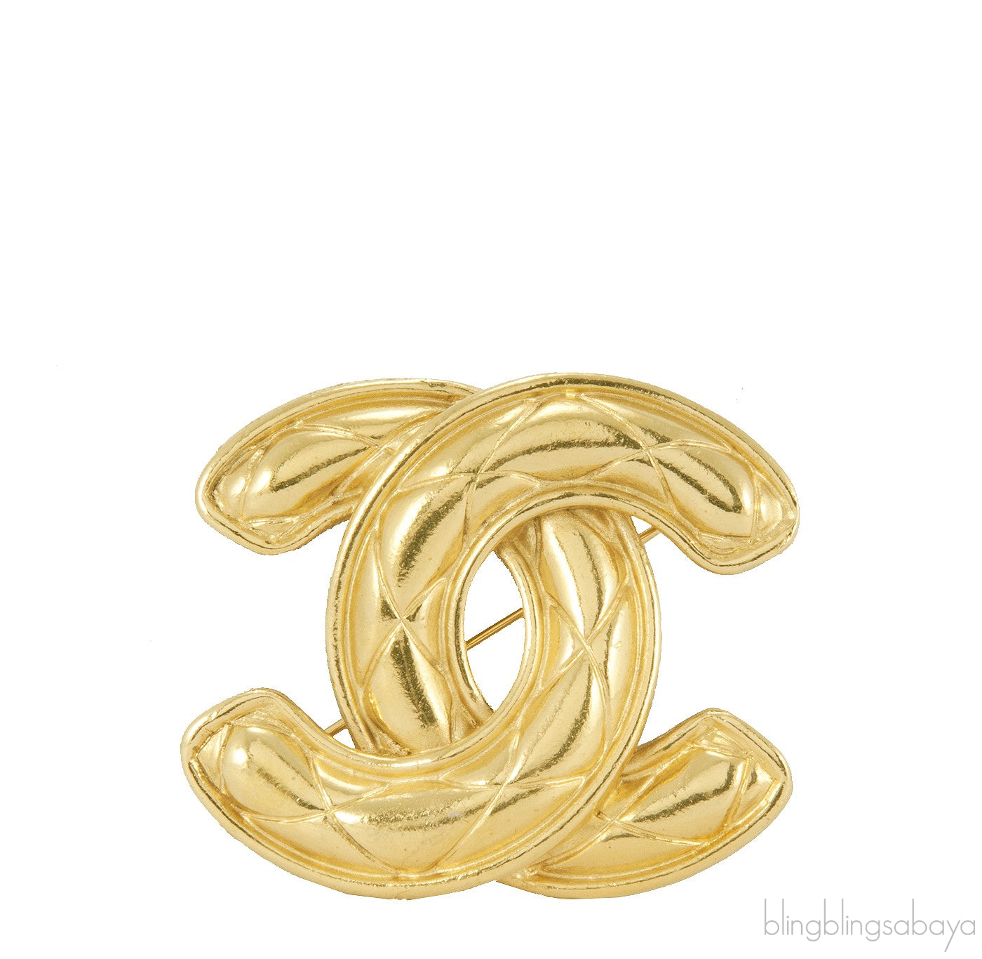 CC Quilted Metallic Pin Brooch