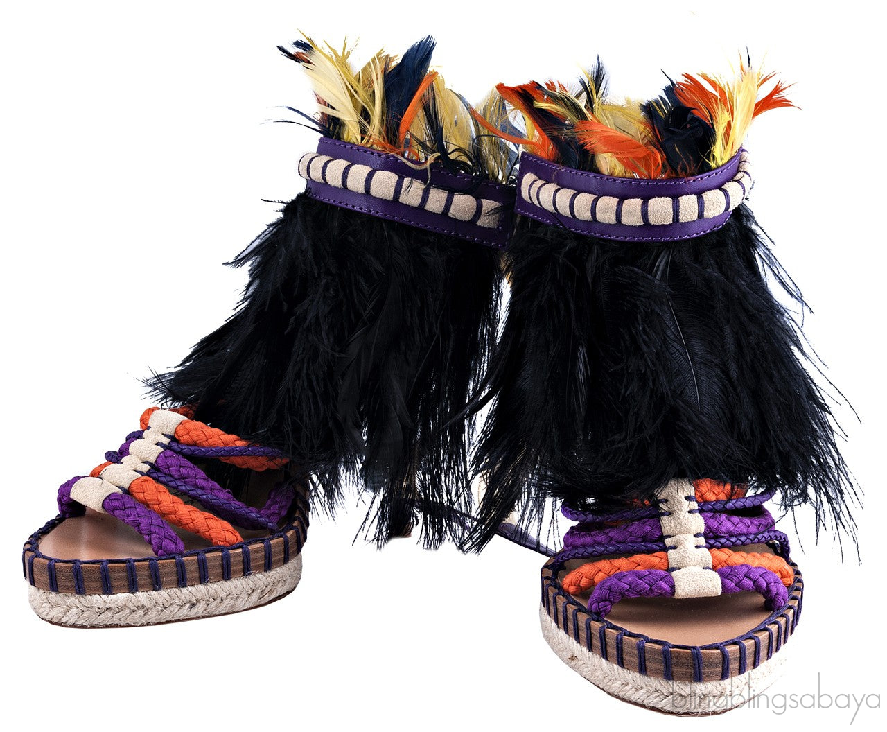 Tahiti Platform Feather Sandals