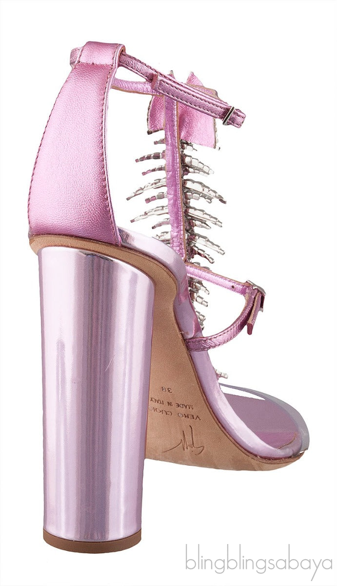 Pink Fishbone Sandals