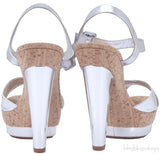 Lafalaise Silver Patent Cork Sandals