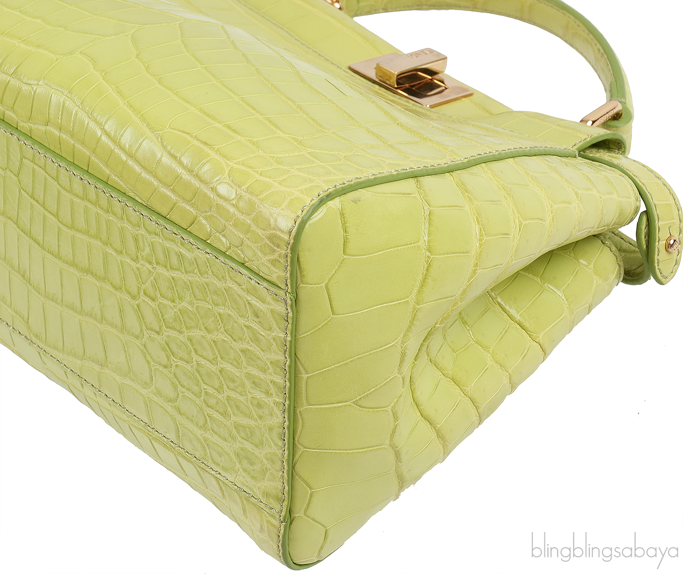 Apple Green Crocodile Mini Peekaboo