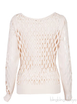 Beige Cut-out Sweatshirt w/ Inner