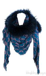 Bug Printed Murmansky Fur Shawl