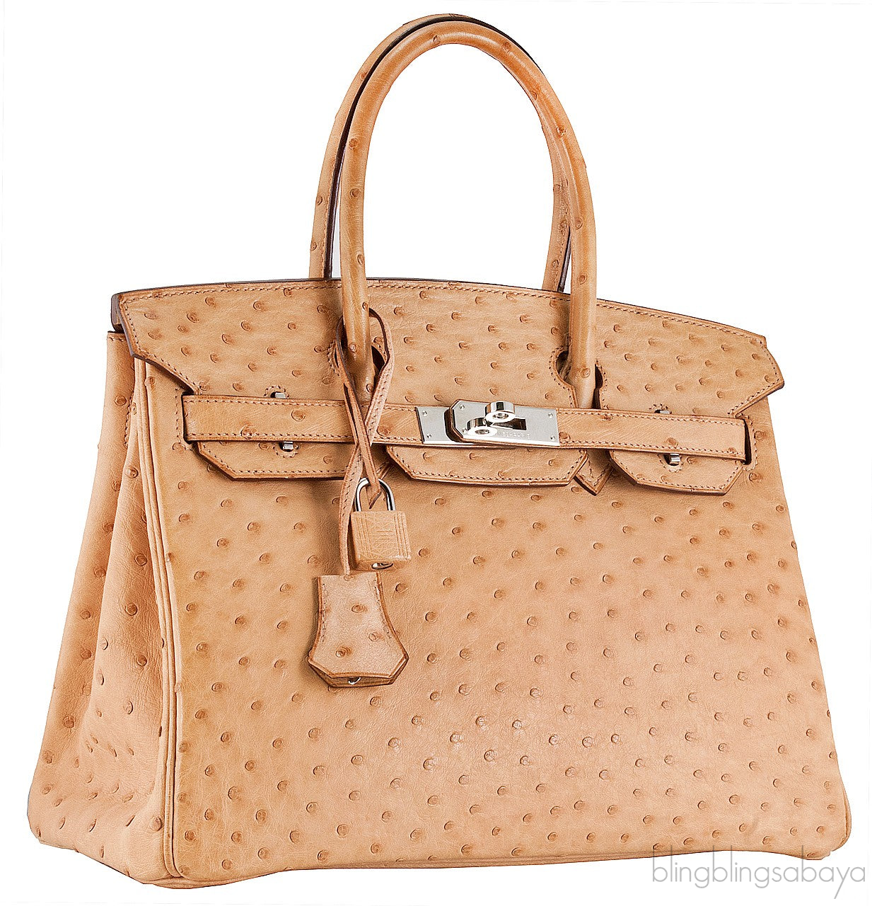 Birkin 30 Natural Gold Ostrich PHW