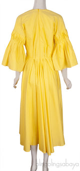 Yellow Iosefina Cotton Poplin Midi Dress