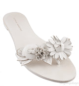 Lilico Appliquéd White Leather Sandals