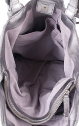 Givenchy Metallic Grey GG Leather Hobo Bag