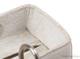 Christian Dior Lady Dior White Printed Crocodile Medium Bag