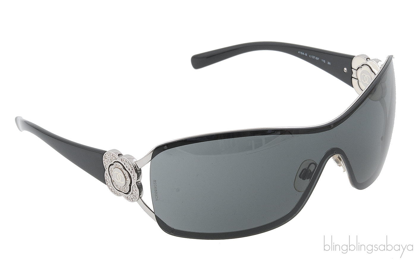 Chanel Camellia CC 4164-B Black Sunglasses