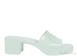 Gucci Rubber Slide Pastel Green Sandals