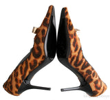 Leopard Calf Hair Dice Pointed Toe Pump