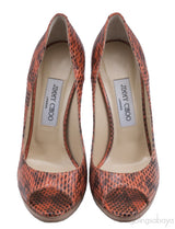 Python Orange Peep Toe