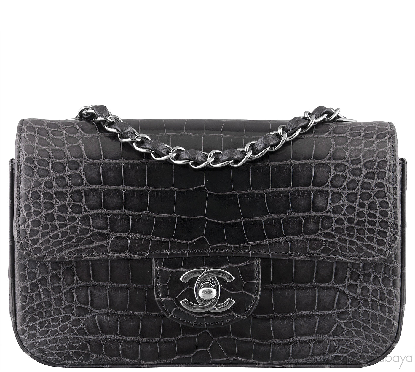 Dark Grey Crocodile Mini Bag