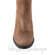 Brown Suede Leather Boots