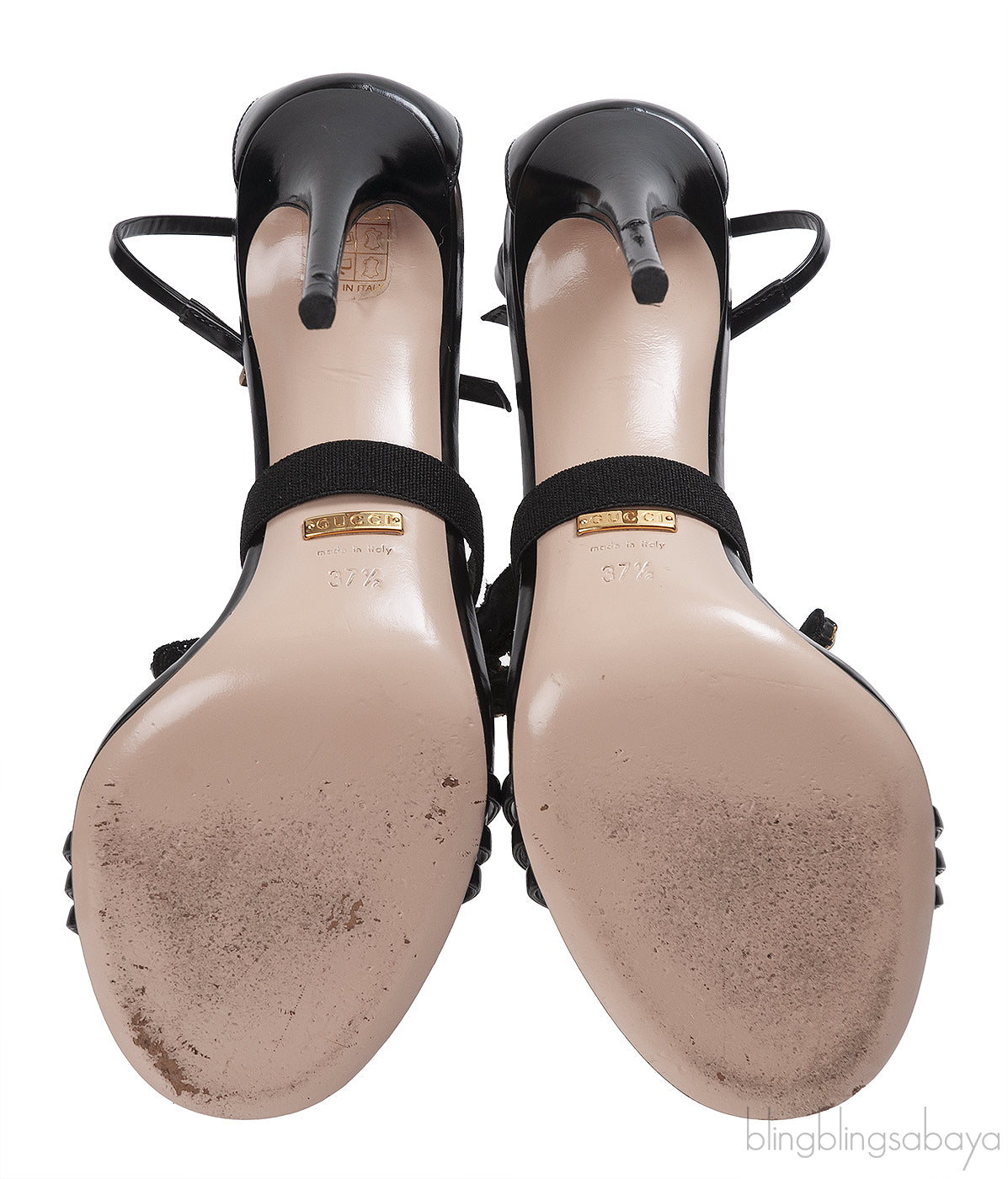 Gucci Black Bee Embellished Crystal Sandals