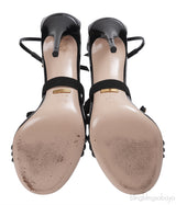 Gucci Black Bee Embellished Crystal Sandals