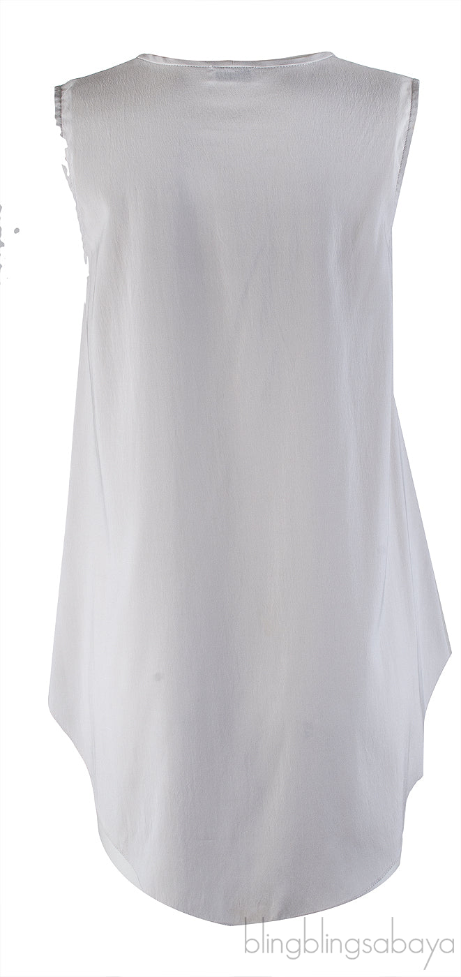 Grey Sleeveless Blouse