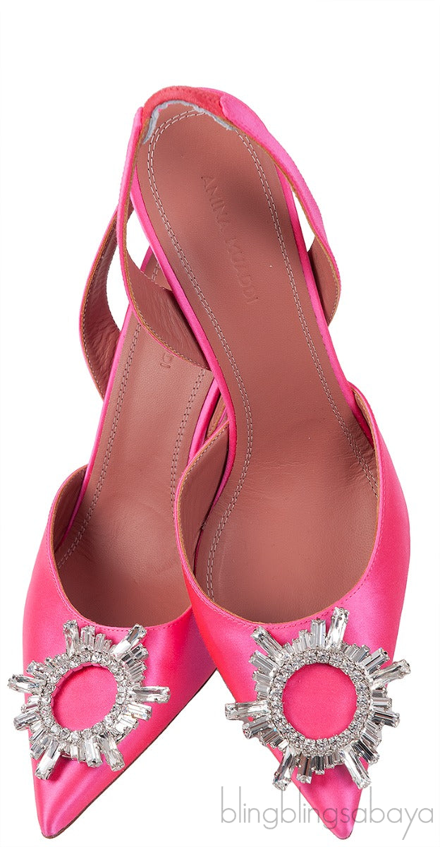 Begum Crystal-embellished Satin Slingback Pump