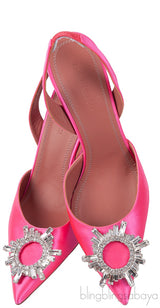 Begum Crystal-embellished Satin Slingback Pump