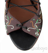 Embroidered Lace Canvas Sandals