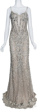 Shell Embellished Long Dress