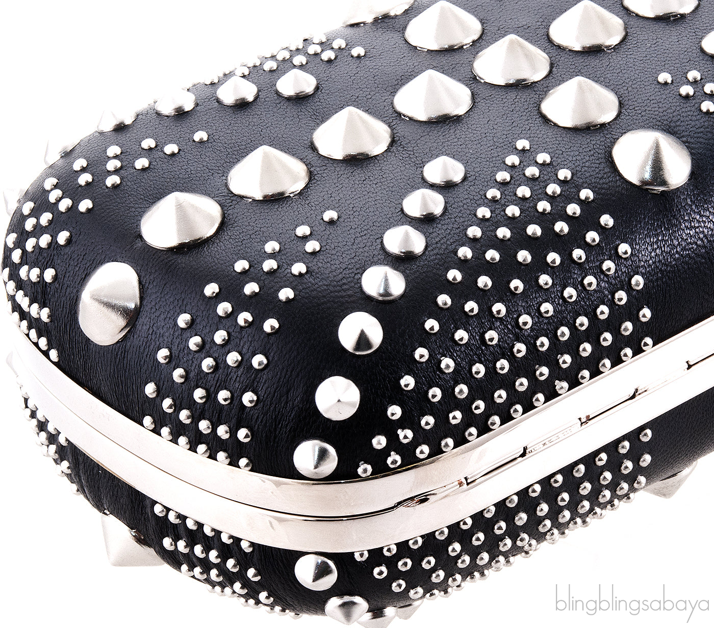 Skull Embellished Studded Box Clutch