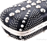 Skull Embellished Studded Box Clutch