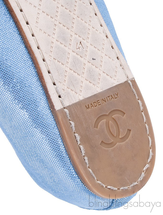 Metallic Blue Ballet Flat