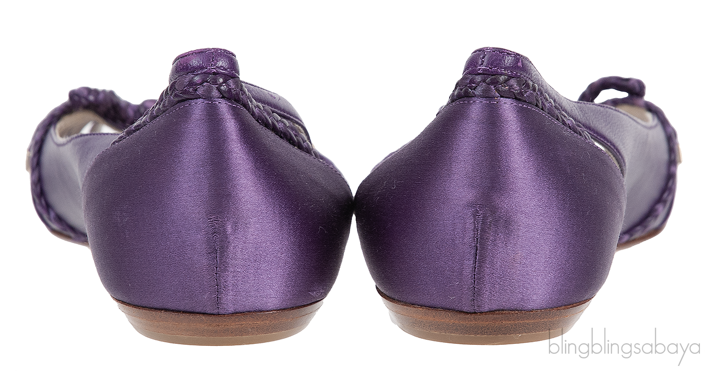 Dior Purple Satin and Leather Ballet Flat