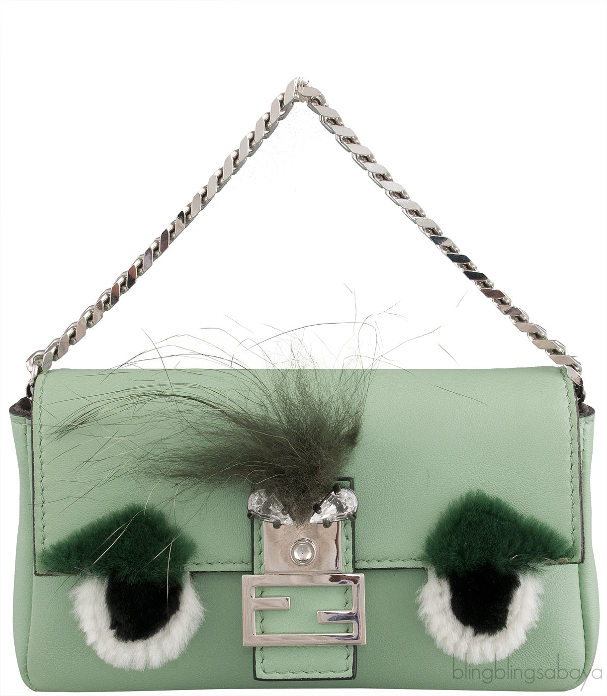 Green Micro Baguette Monster Bag