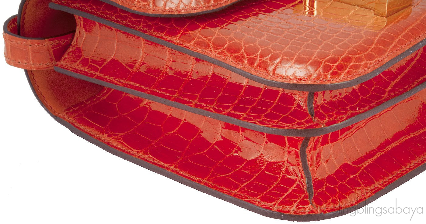 Constance Mini Orange Poppy Croc