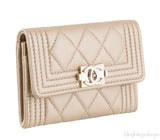 Gold Quilted Card Holder