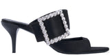 Black Nylon Crystal Sandals