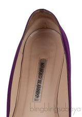 Blahnik Purple Satin Hangisi Flat Shoes