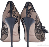 Black Floral Lace Pump