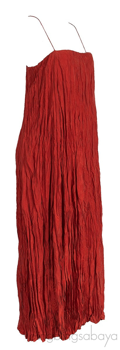 Crinkled Silk-Habotai Maxi Dress