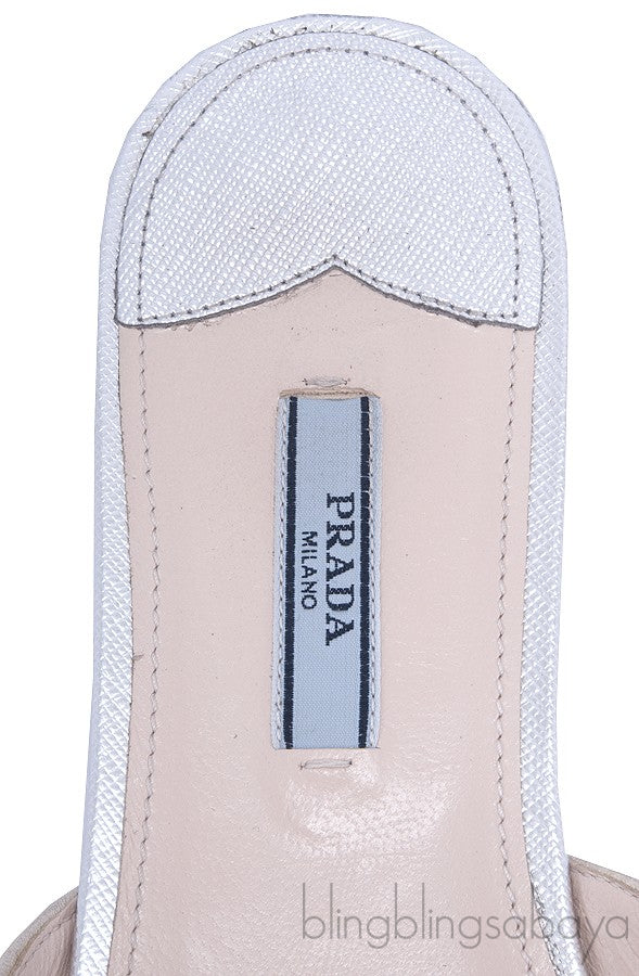 Vernice Saffiano Bicolor Open Toe Slide