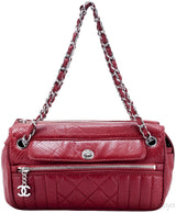 Red Perforated Shoulder Bag