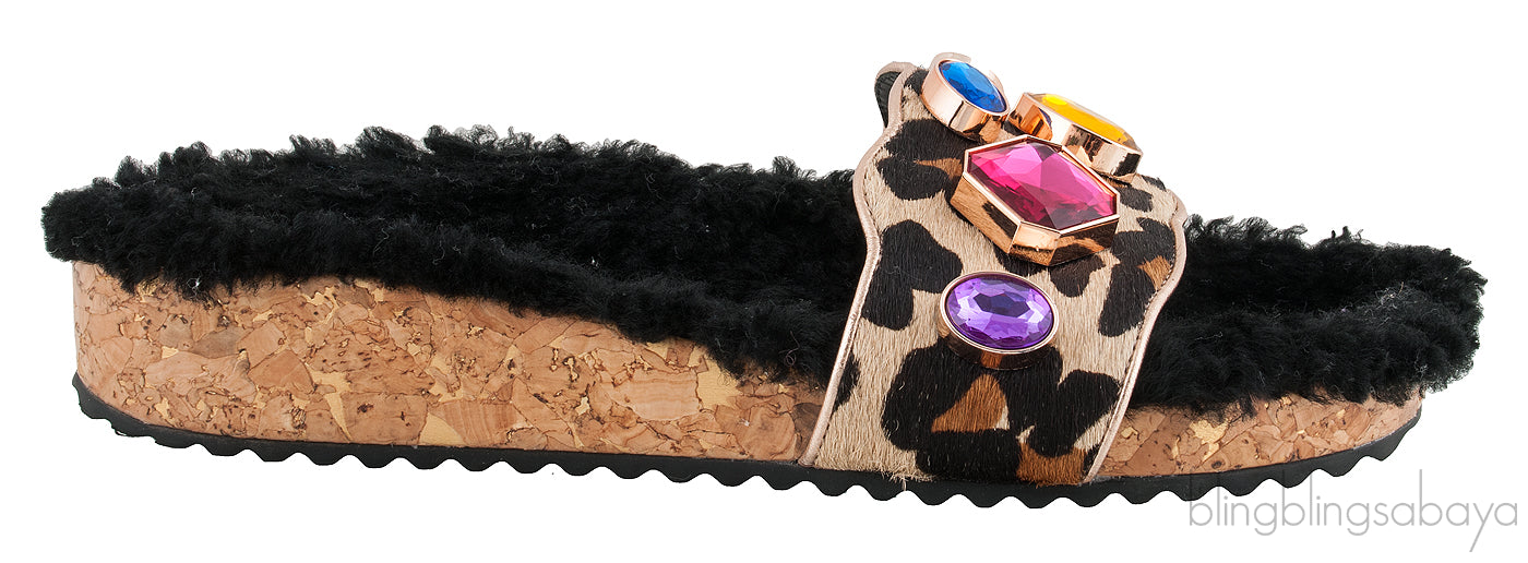 Lyla Gem Leopard Slide