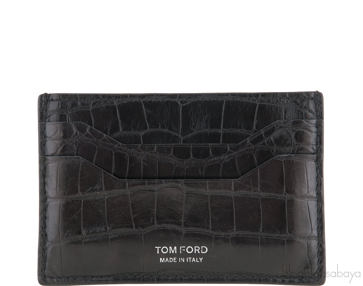 Black Crocodile Print Card Holder