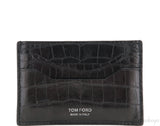 Black Crocodile Print Card Holder
