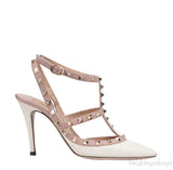 Rockstud Off-white Nude Slingback