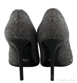 Bi-color Wool Leather Toe Heels