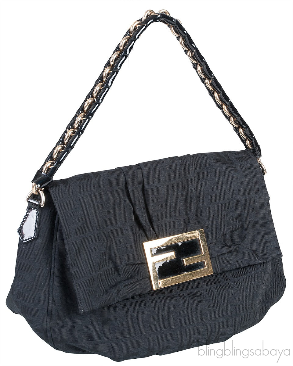 Fendi Zucca Mia Buckle Shoulder Bag